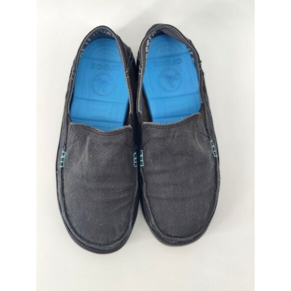 Crocs Men's Walu Canvas Black Slip-ons Size 7 - Picture 1 of 10